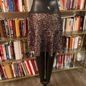 Express Gold Sequins Tennis Skirt